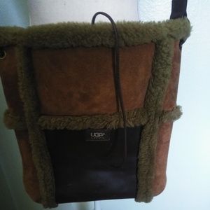 UGG BROWN SUEDE CROSSBODY BAG